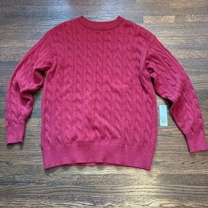 Red Cable Knit Sweater